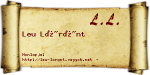 Leu Lóránt névjegykártya